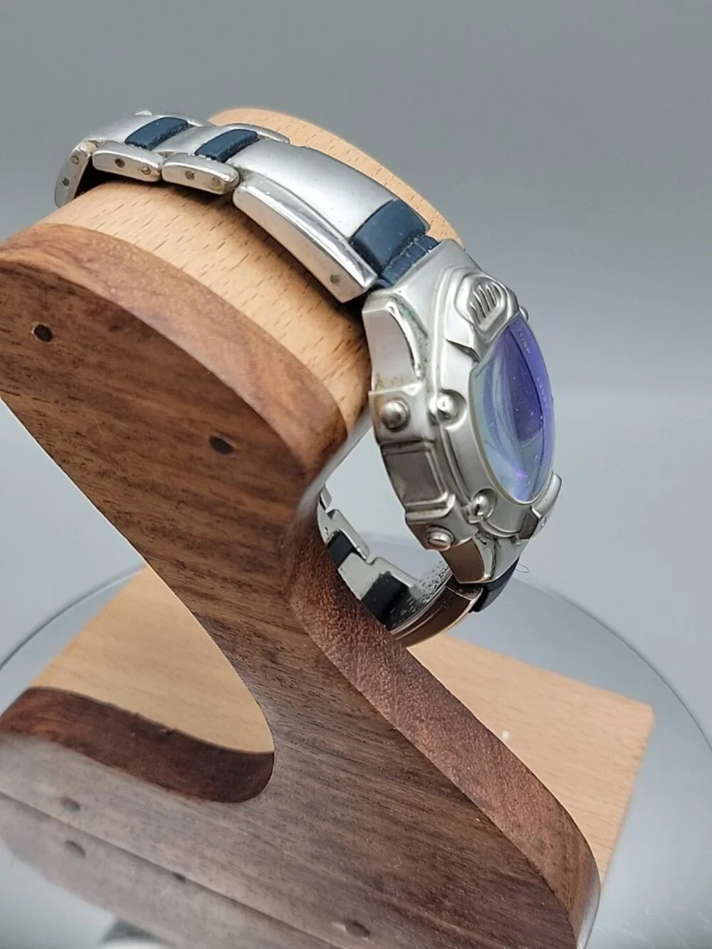 VTG Aqua Digital Men's Watch 38mm Silver Blue Oval Chrono Multi-Sport 7.75